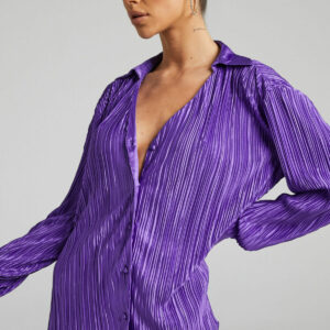 Purple Plisse Wide Leg Co-ords