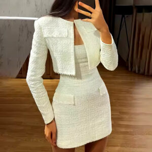Cream Tweed Dress Suit